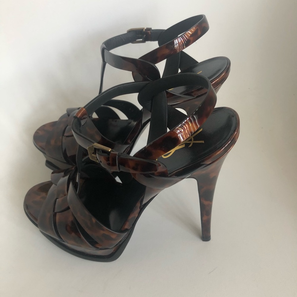 NIB $954 Saint Laurent Tribute Tortoise-Patent Platform in size 39! - Picture 6 of 16